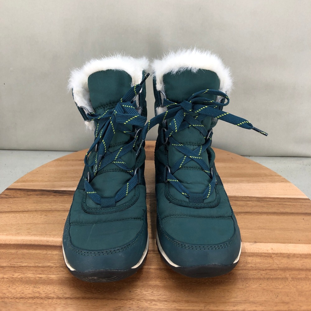 Sorel Whitney Short Lace Waterproof Winter Boots Teal NL2776-375 Womens Size 8.5 - Picture 2 of 8